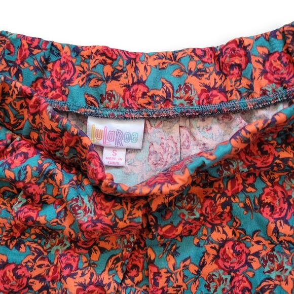 Lularoe Madison Box Pleats w/ Pockets Floral Pink/Green Skirt Women Sz Small - Picture 5 of 5